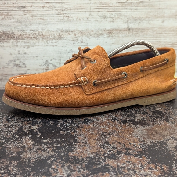Mens Sperry Gold Cup 2 Eye Boat Shoes Sz 12 Used Suede STS24021 - Picture 2 of 9